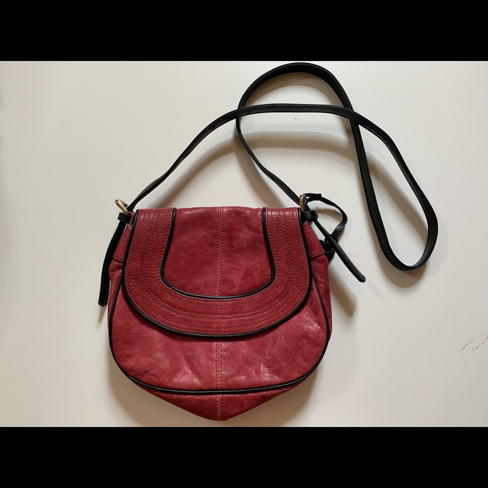 Aqua Madonna red leather crossbody bag